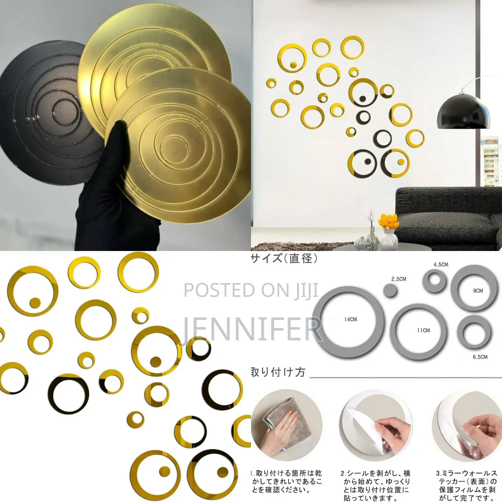 24pcs 3d Acrylics Self-Adhesive Decor Wall Stickers