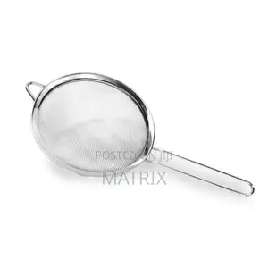 3pcs Big Sieves Fine Mesh Food, Juice Strainers - Silver