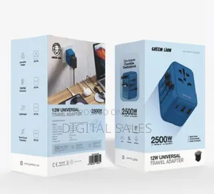 Green Lion 12w Universal Travel Adapter - Blue