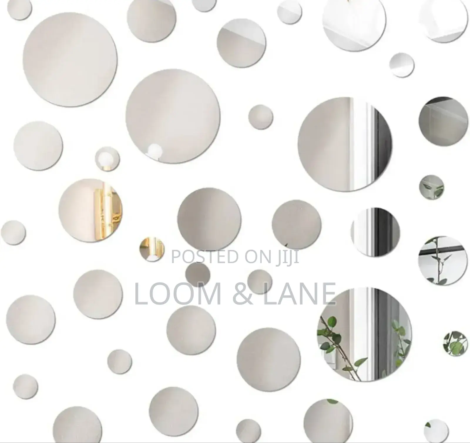 24pcs Silver /Gold Circle Mirror Decor Stickers