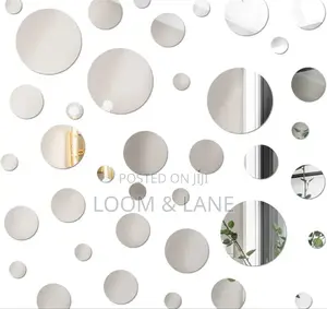 24pcs Silver /Gold Circle Mirror Decor Stickers
