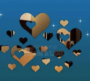 24pcs Acrylic Heart Shaped Mirror Wall Sticker