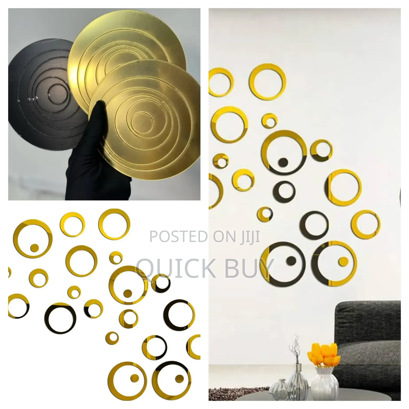 24pcs 3d Acrylics Self-Adhesive Decor Wall Sticke