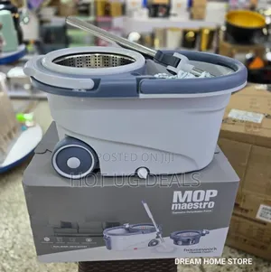 360° Mopper Bucket Set Wheels Spin Head Mop - Multicolour