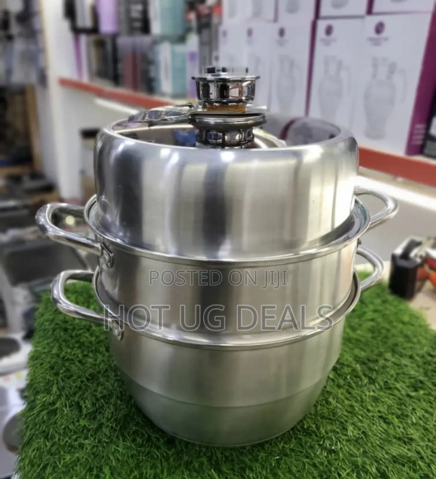 30cm Three Layer Stainless Steel Food Steamer- Silver