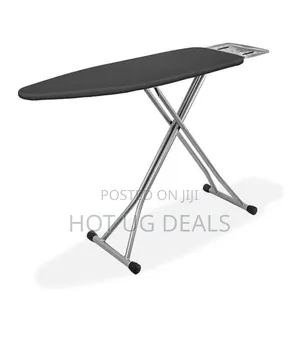 Large Foldable Ironing Board With Metallic Frame-black/Grey