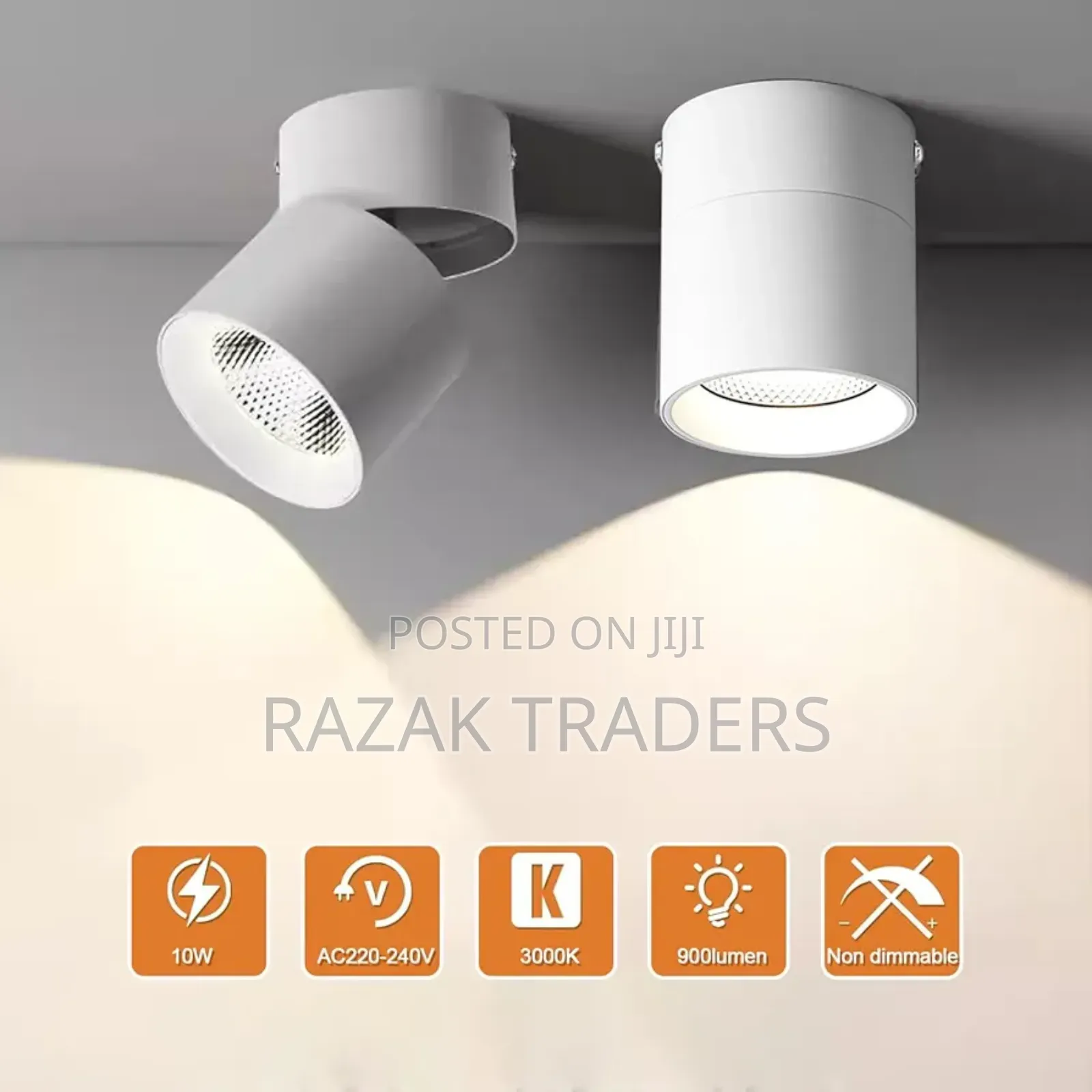 Led Ceiling Spotlight, 15w Cob Downlight With 360° Rotation
