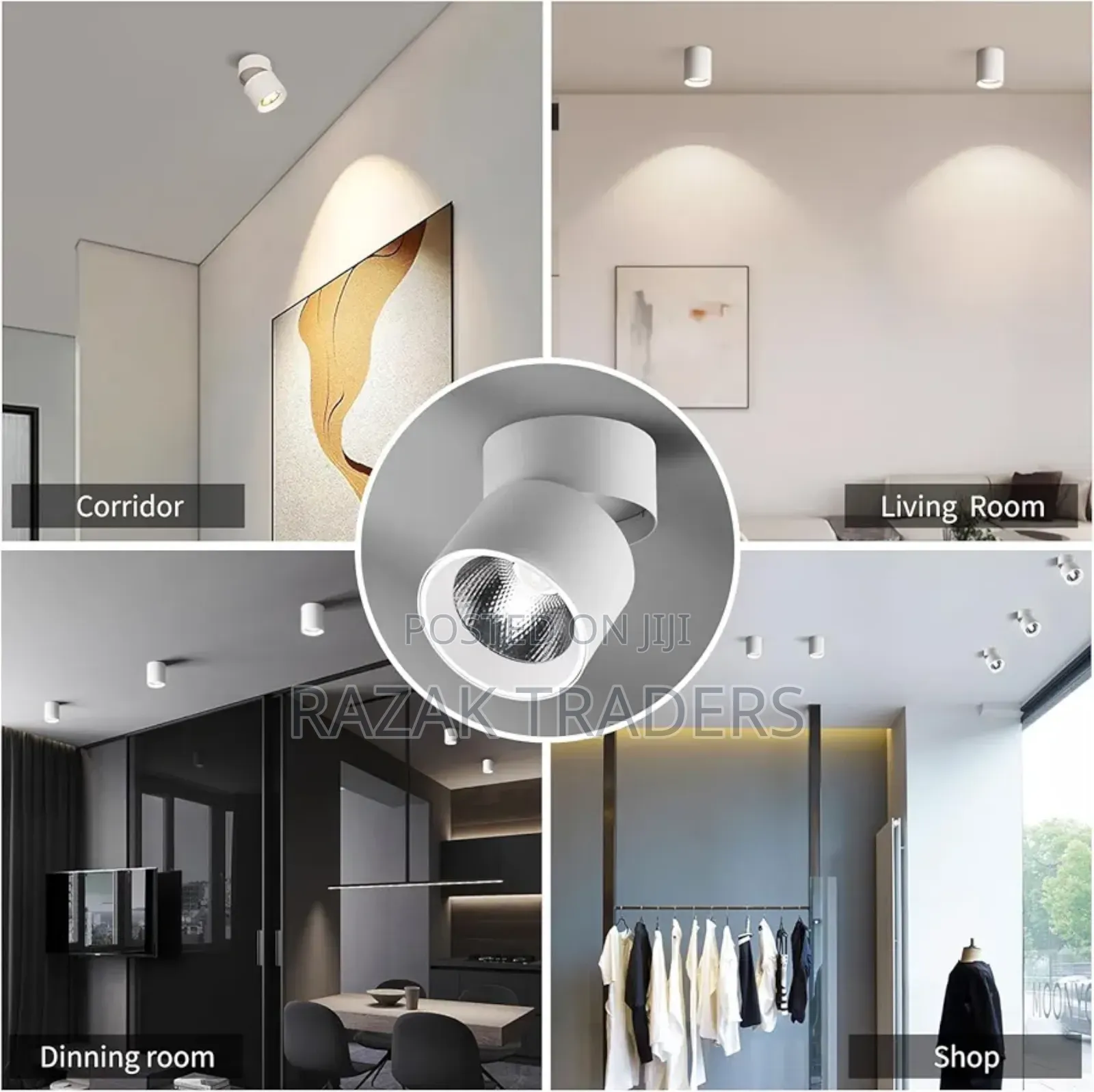 Led Ceiling Spotlight, 15w Cob Downlight With 360° Rotation