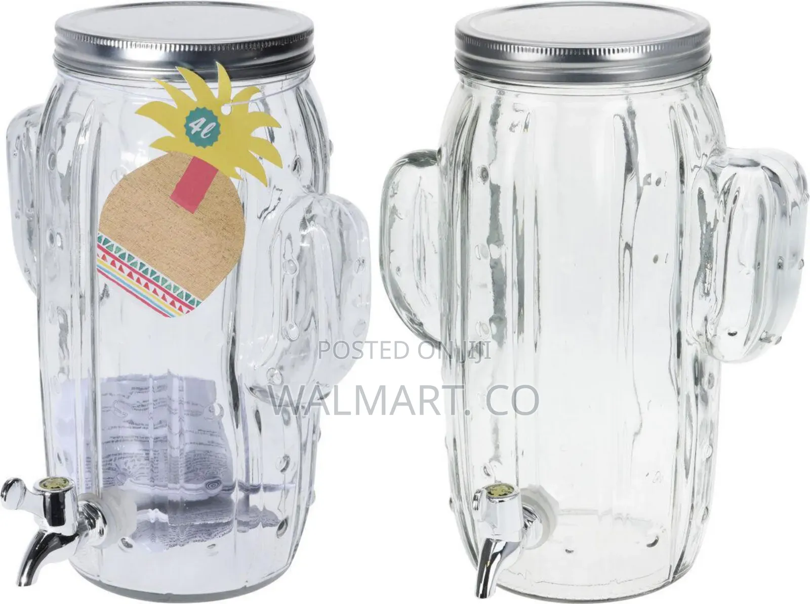 8 LTRS Cactus-Shaped Glass Drink Dispenser