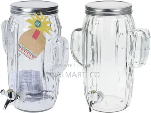 8 LTRS Cactus-Shaped Glass Drink Dispenser