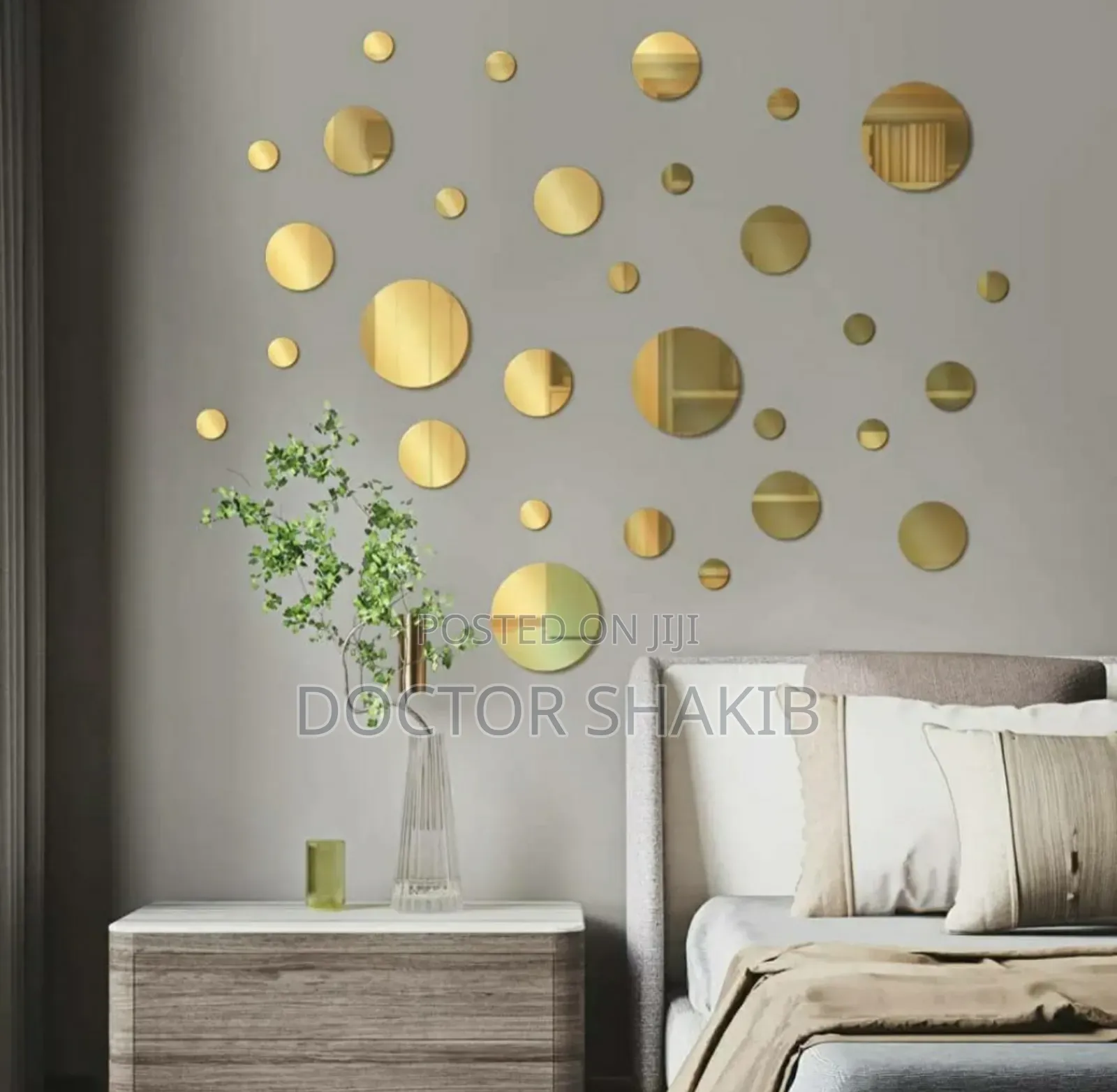 Luxurious Silver/Gold Mirror Decor Stickers - 24pcs