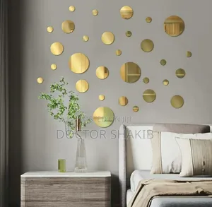 Luxurious Silver/Gold Mirror Decor Stickers - 24pcs