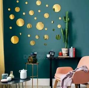 Luxurious Silver/Gold Mirror Decor Stickers - 24pcs