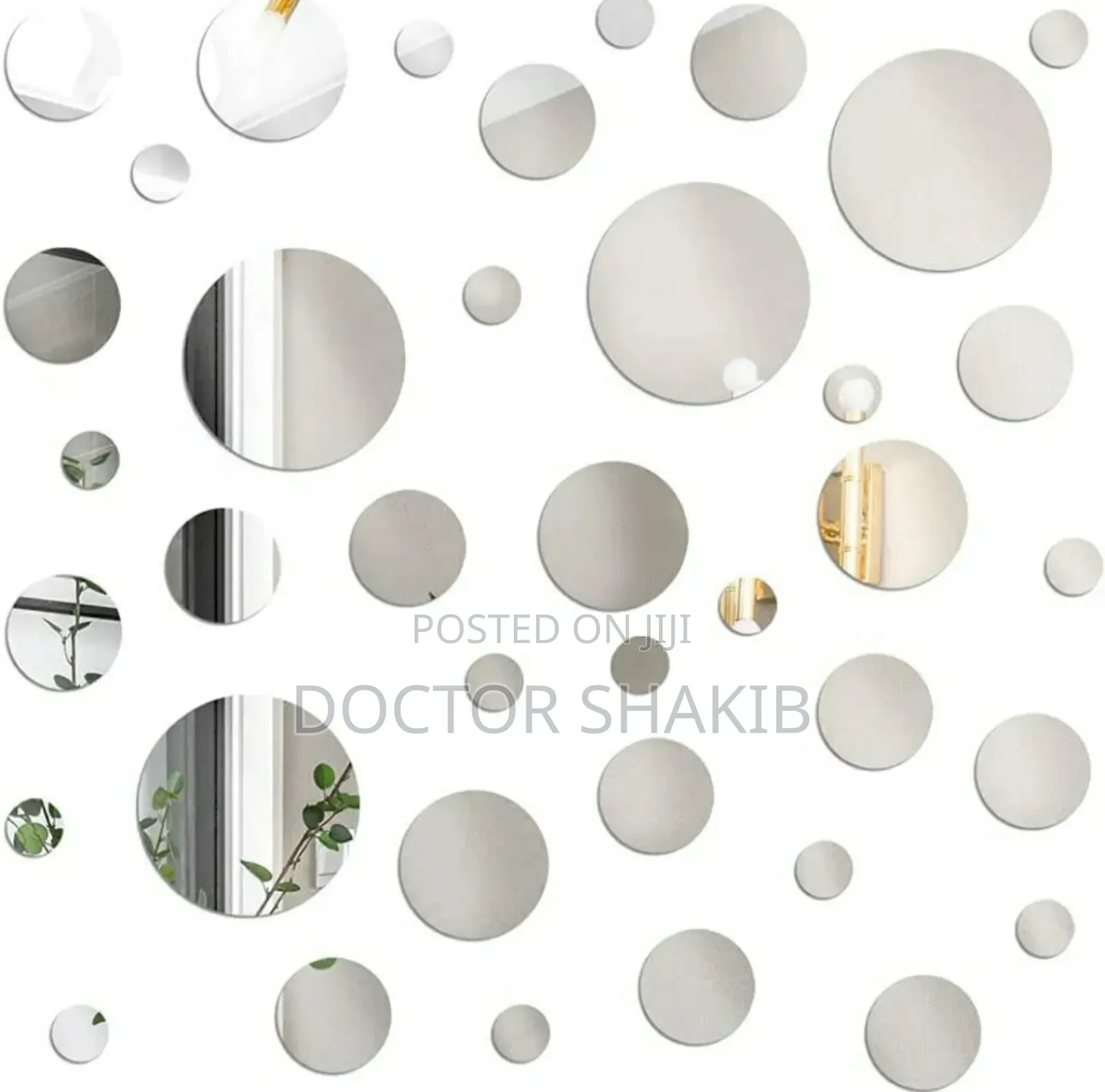 Luxurious Silver/Gold Mirror Decor Stickers - 24pcs