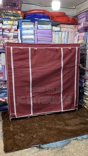 Four Column Metallic Closet - Double Hangers : Whine Red