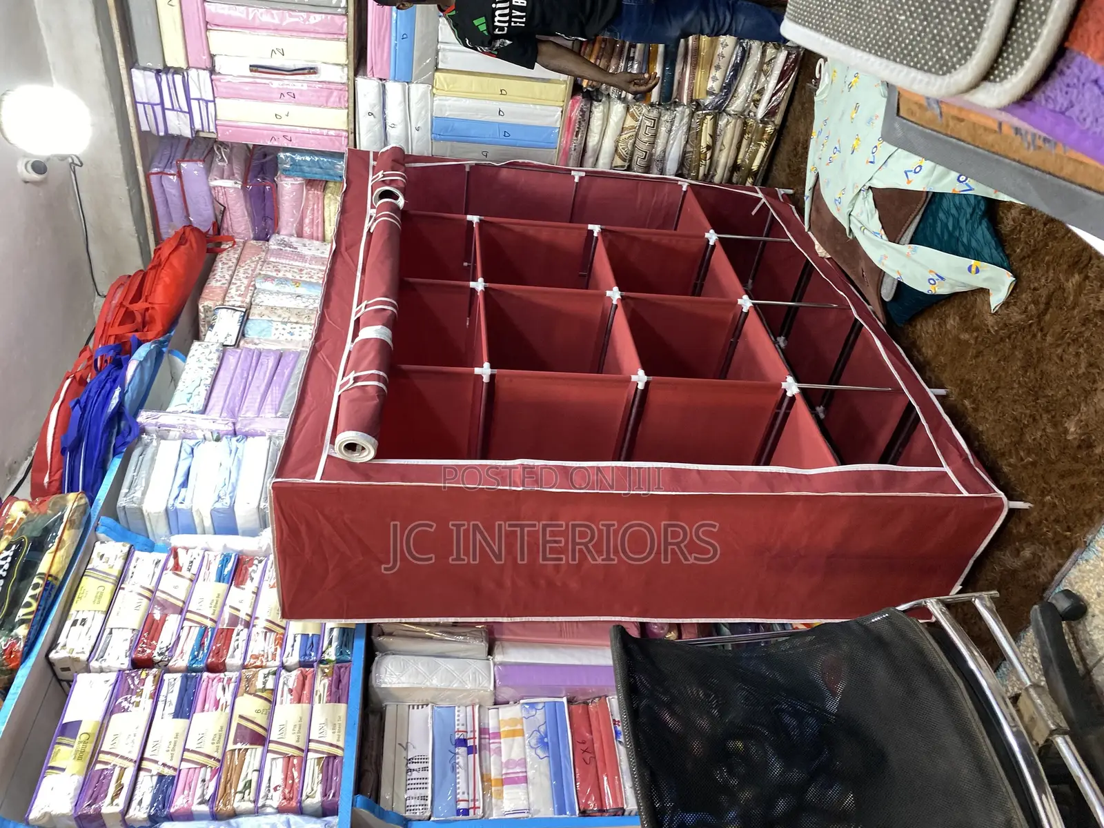 Four Column Metallic Closet - Double Hangers : Whine Red