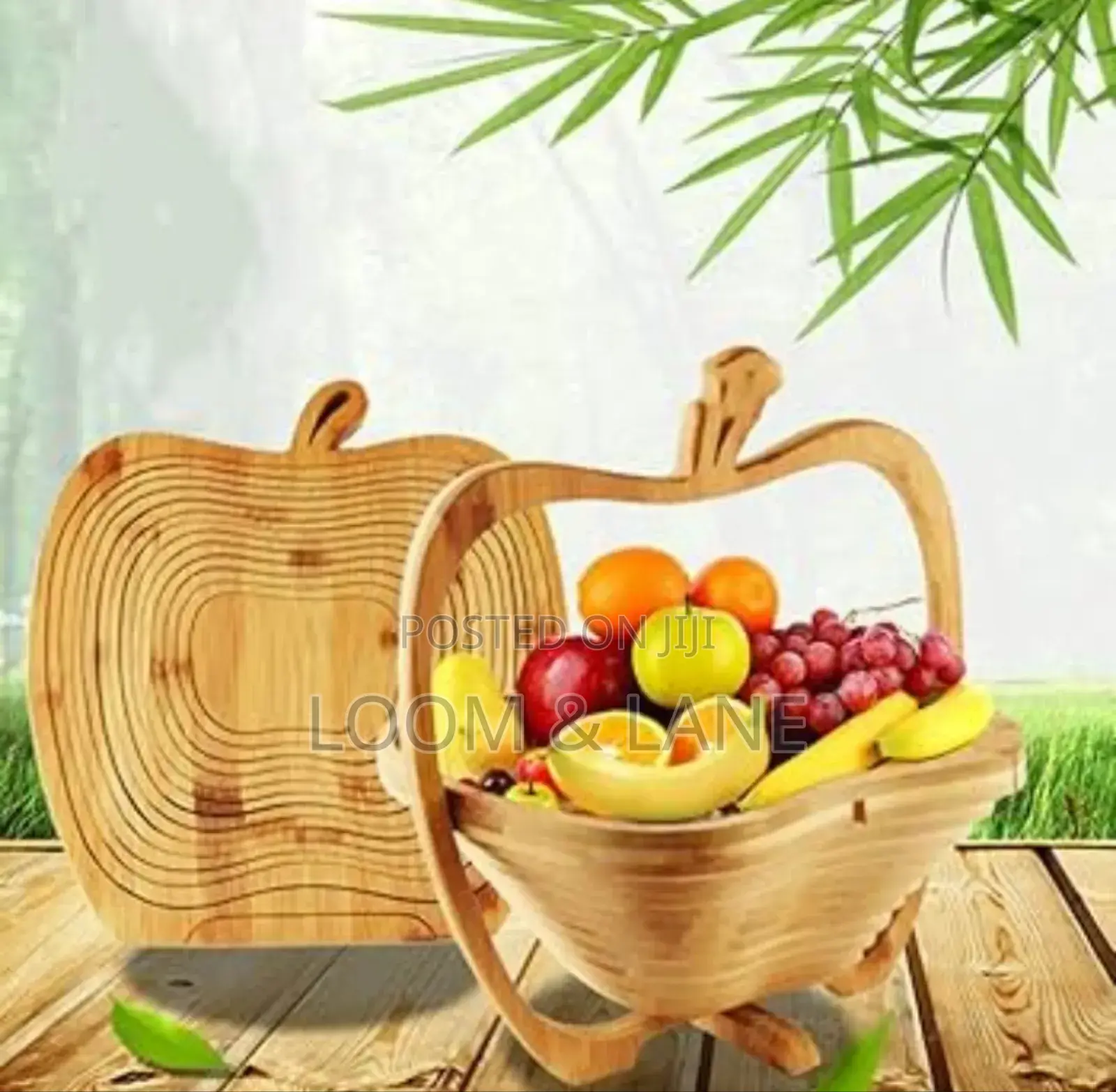 Home Delicate Fruit Wooden Folding Vegetable Basket
