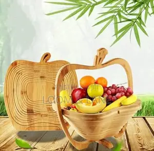 Home Delicate Fruit Wooden Folding Vegetable Basket
