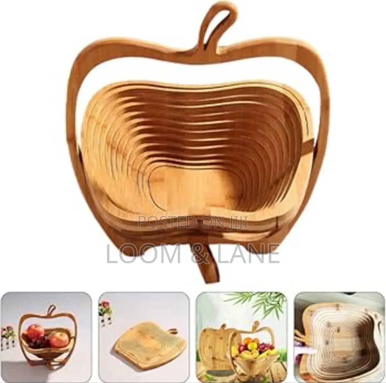 Home Delicate Fruit Wooden Folding Vegetable Basket