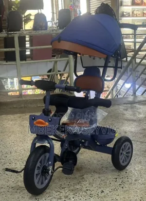 New Kid's Tricycle With Rubber Stroller