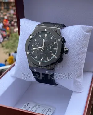 Hublot Classic Fusion Chronograph Black Leather Wristwatch