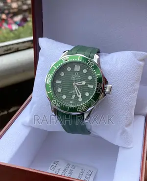 Original Men’S Green Omega Seamaster Rubber Wrist Watch