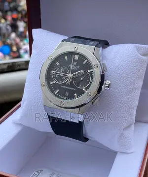 Black/Siliver Hublot Geneve Classic Fusion Chronograph Watch