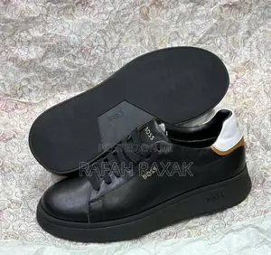 Original Men’S Black Boss Smart Casual Leather Sneakers
