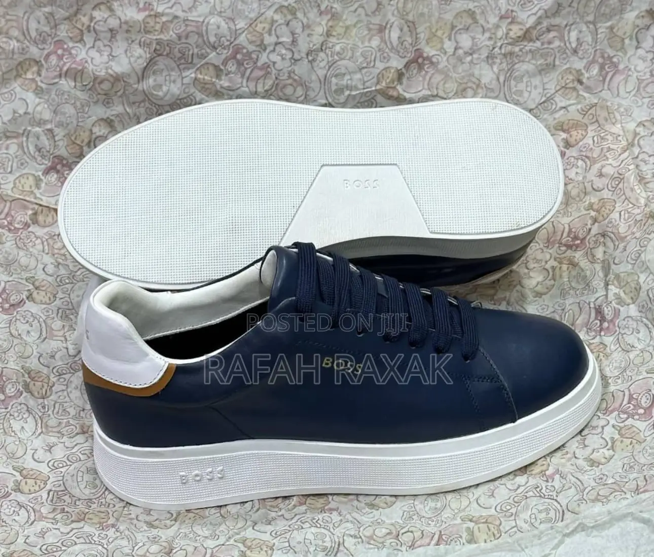 Original Men’S Luxury Blue Boss Casual Leather Sneakers