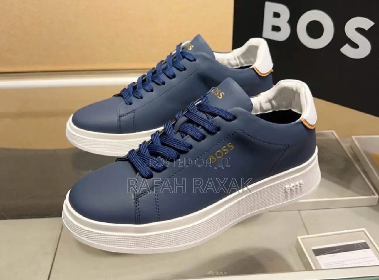 Original Men’S Luxury Blue Boss Casual Leather Sneakers