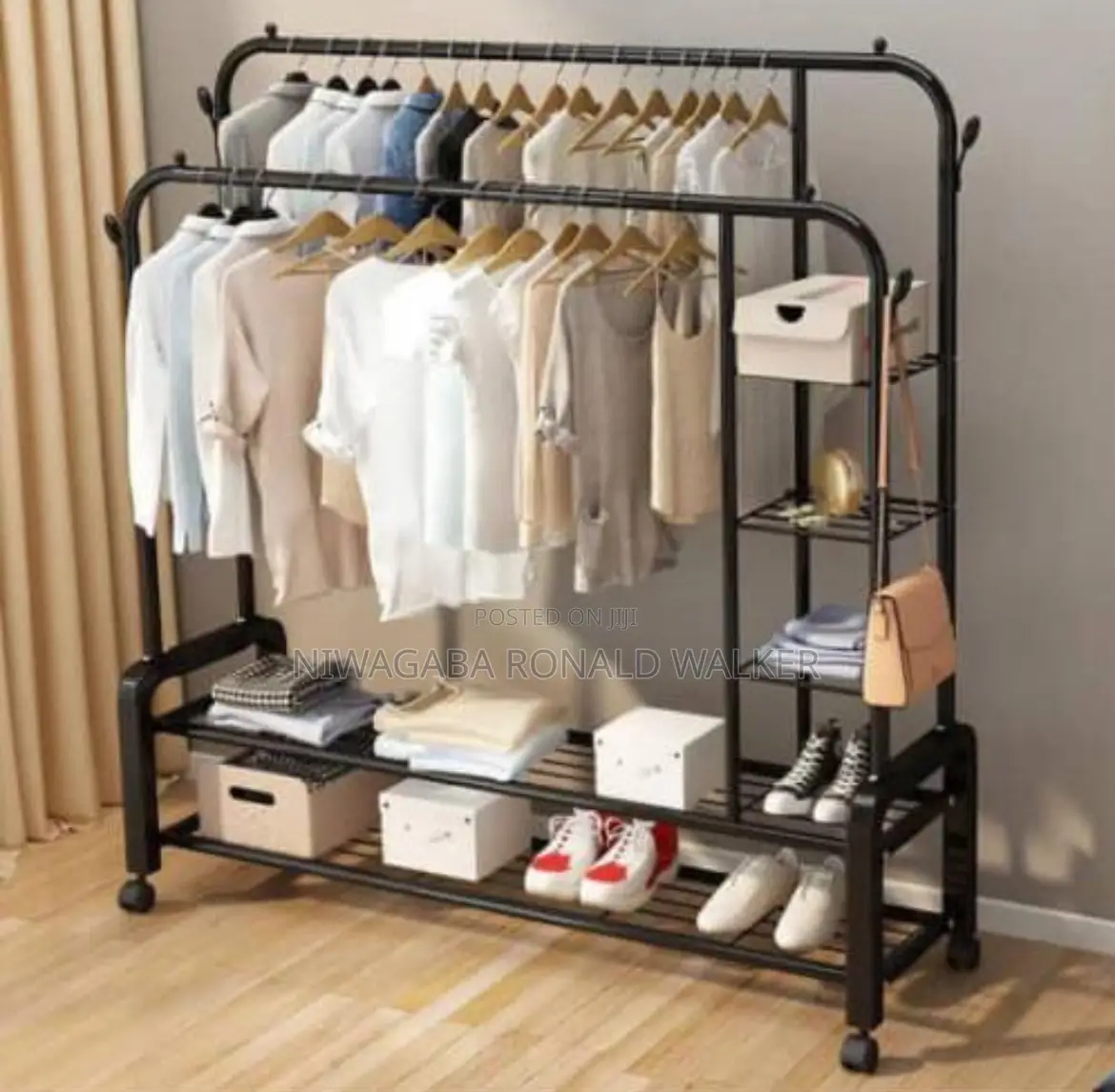 Multipurpose Shoe Cloth Rack With Shelves