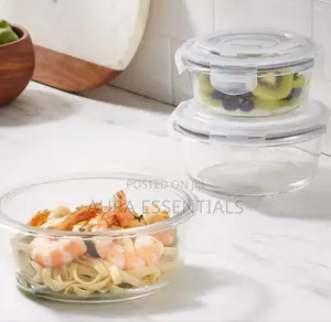 Borosilicate Glass Round Multipurpose Food Storage Container