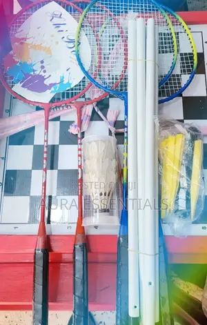 4players Badminton Set Shuttles,Poles and Net