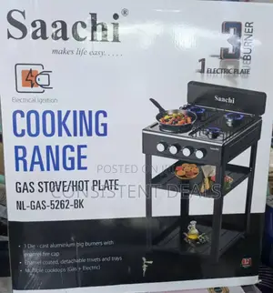 Saachi Cooking Range 3 Gas Burners and Hotplate