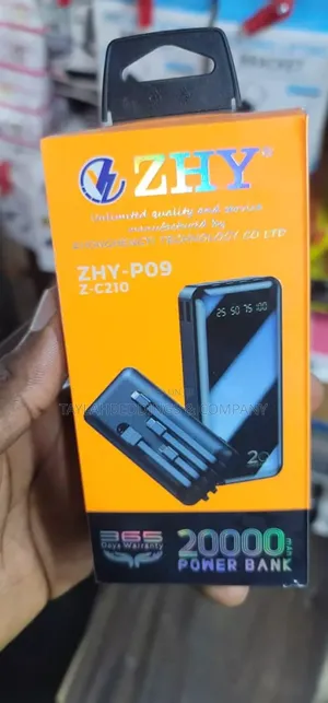 Zhy 20,000mah Power Bank With Four Useful Cables