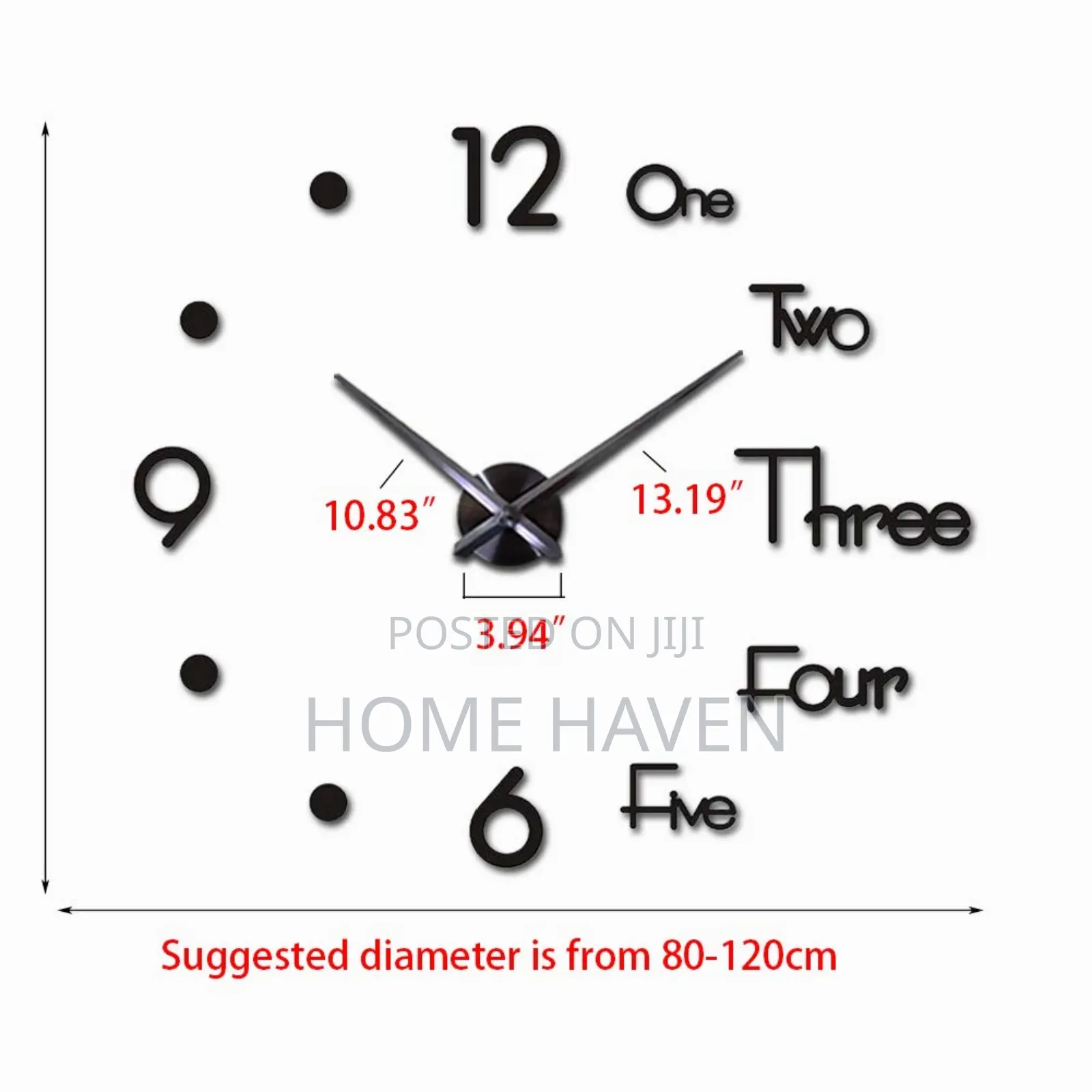 Large 3d Diy Wall Clock