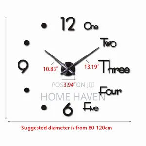Large 3d Diy Wall Clock