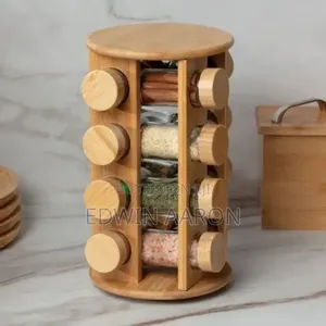 16pcs Spice Rack Set With a Bamboo Stand