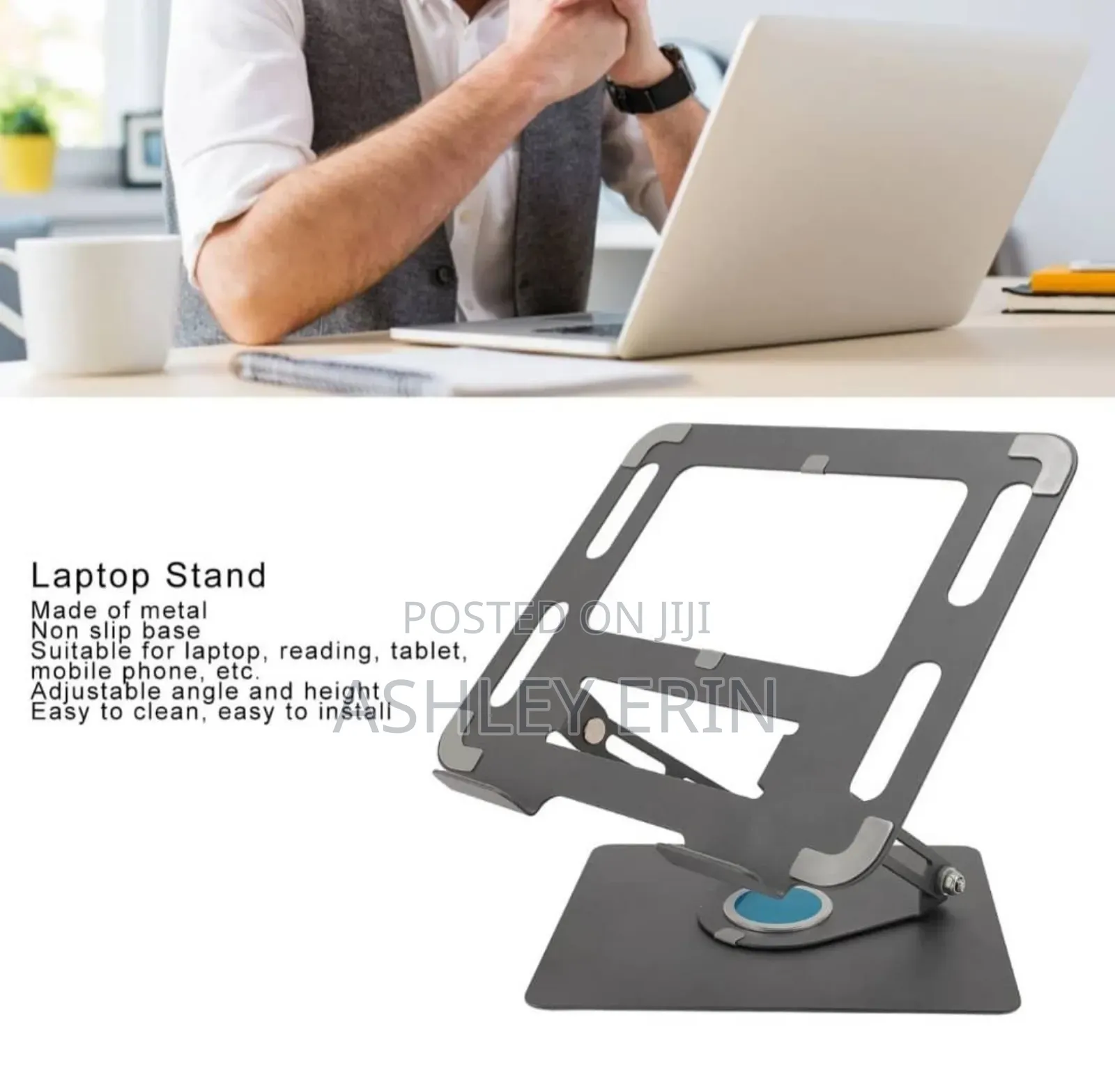 Rotating Laptop Stand With Adjustable Angle and Height