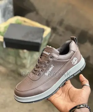 Men’S Dark Tan Timberland Smart Casual Leather Sneakers