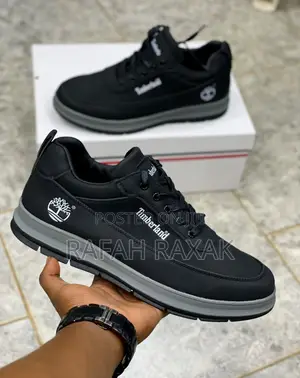 Men’S Black/Grey Timberland Smart Casual Leather Sneakers
