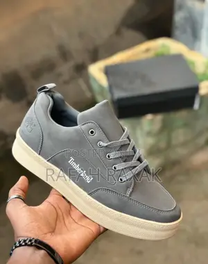 Original Gray Timberland Smart Casual Leather Lace Up Shoes