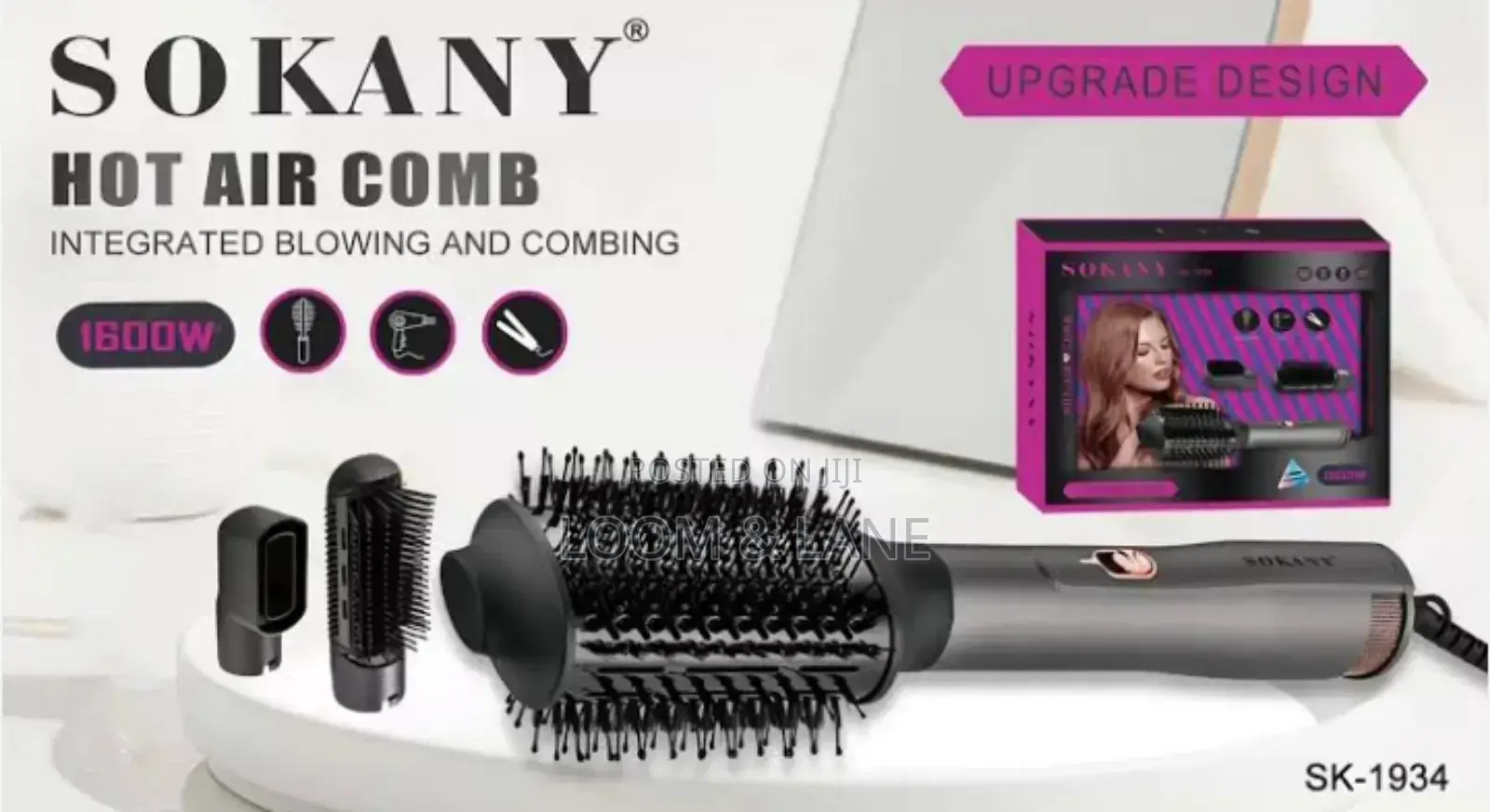 3 in 1 Sokany Hot Air Comb Straightener