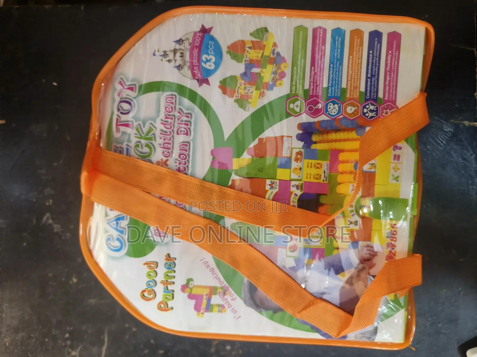63 Pieces Kids Building Blocks Set
