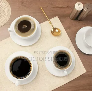 Quality Cappucino Cups and Saucers Set - 6pcs