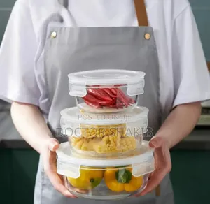 New Borosilicate Glass Round Multipurpose Food Containers