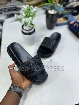 Black Gucci Slide Sandals