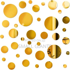 24pcs Silver /Gold Circle Mirror Decor Stickers