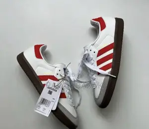 Unisex White/Red Stripes Adidas Samba Sneakers