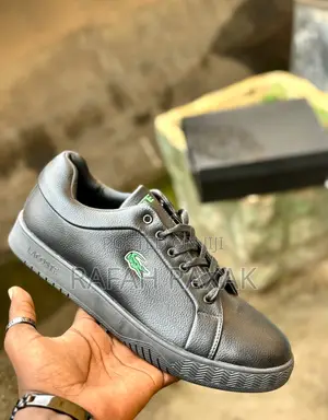 Original Men’S Triple Black Lacoste Casual Leather Sneakers